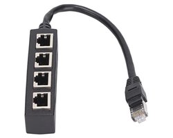 RJ45 Splitteradapter 1 naar 4 poorten voor Netwerksignaal Verdeling