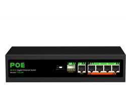 SBVR Netwerk Switch - 6 poorten - PoE Switch - RJ45 Internet Splitter - SFP / Glasvezel - 1 Gbps