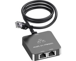 Splitter Internetkabel - Ethernet-Splitter 1 Naar 2 Met Ethernet-Kabel - Gigabit RJ45 Internet-Splitteradapter - 1000 Mbps Hoge Snelheid Voor Cat 5/5e/6/7/8-Kabel - Grijs