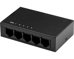Technetix - 5-Poorts Gigabit Ethernet Switch – Plug & Play – Metalen Behuizing