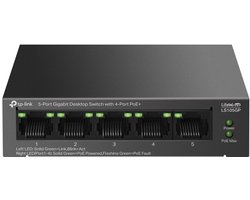 TP-Link LiteWave LS105GP netwerk-switch Unmanaged Gigabit Ethernet (10/100/1000) Power over Ethernet (PoE) Zwart