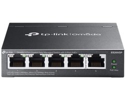 TP-Link Omada ES205GP - Switch Managed - 5x RJ-45 - Gigabit Ethernet (10/100/1000) - PoE - QoS - zwart
