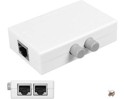 UTP STP 2-in-1 Netwerkschakelaar - 2 Poorten RJ45 LAN - Interne en Externe Netwerk Switcher - Splitter Box - Netwerkverdeler - Ethernet Schakelaar - LAN Adapter