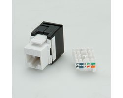 VALUE Cat.6 (klasse E) Keystone onafgeschermd, zonder gereedschap, wit