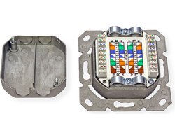 VALUE Cat.6A (Class EA) inbouwdoos, 2x STP, , verticaal, wit