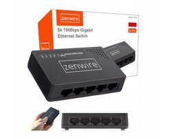 Zenwire SG1005 - Switch - Schakelaar 5 Port Gigabit Ethernet 1000 MBps Splitter LAN Swtich - Hoge doorvoer - 4 LAN-poorten + 1 WAN-poort - Plug & Play - Opslaan en doorsturen
