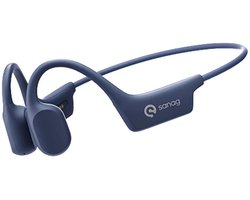 Bone Conduction Headphones– Bluetooth Sport Hoofdtelefoon – Open Ear Draadloze Koptelefoon – Waterdicht, Lichtgewicht & Met Microfoon – Voor Hardlopen en Fietsen – Blauw