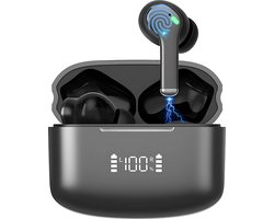 Draadloze Oordopjes – Bluetooth Oordopjes Active Noise Cancelling – Oortjes draadloos – Oordopjes draadloos - Draadloze oortjes bluetooth - ANC+ENC - Geschikt voor iOS en Android - BT 5.3 - Zwart