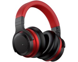 Draadloze Over-Ear Koptelefoon – Actieve Ruisonderdrukking – Diepe Bas – 30 Uur Speeltijd – Rood/Zwart