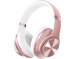 Draadloze Over-Ear Koptelefoon met Bluetooth 5.3, Tot 90 Uur Speeltijd, 3 EQ-modi, Ruisonderdrukking Microfoon en Geheugen-eiwit Oorkussens - Roségoud
