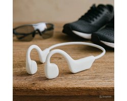 Dutch Wanted RunS22 - Koptelefoon - Hardloop oordopjes - Draadloze oordopjes - Sporthoofdtelefoon - Wireless oordopjes - Sport oortjes - Noise cancelling - Wit