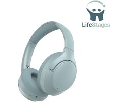 LifeStages - Noise Cancelling Hoofdtelefoon - Hybride Actieve Ruisonderdrukkende Hoofdtelefoon Draadloos Bluetooth 5.3 - Opvouwbare Over-Ear Hoofdtelefoon - 65 Uur Speeltijd - Multipoint Verbinding - Mintgroen