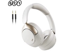 Molain Koptelefoon - Draadloos - Noise cancelling - Bluetooth - 55 uur afspeeltijd - 3 Mics - Fast charge - 360° Spatial Sound - Wit