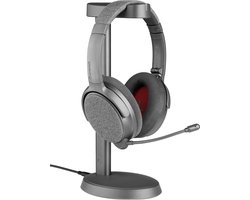 Onanoff FokusPlus Computer Headset - Headset met microfoon - Draadloze koptelefoon - Hoofdtelefoon met Noise Cancelling – 50 uur batterijduur – Multipoint technologie – Draadloze oplaadstation meegeleverd - Grijs