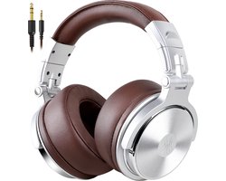 OneOdio Pro40 Silver-brown - Koptelefoon - ANC Bluetooth Headphone - Draadloze Over-Ear Koptelefoon - Active Noise Cancelling - Microfoon - Incl. Carry Case, USB & Aux Kabel - 40 Uur Afspeeltijd