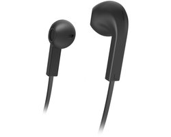 Oordopjes Advance, earbuds, microfoon, platte kabel, zwart