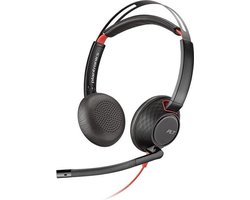 Plantronics C5220 Blackwire On Ear headset Telefoon Kabel Stereo Zwart Noise Cancelling Microfoon uitschakelbaar (mute)
