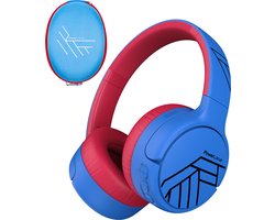 PowerLocus Tiger Draadloze Over-Ear Koptelefoon voor Kinderen, Active Noise Cancelling, 74dB/85dB/94dB Limiet, met Microfoon - Blauw/Zwart