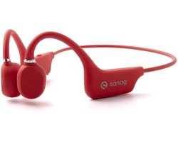 Sanag Bone Conduction Headphone-Draadloze Sport Headphone – Bluetooth Sport Hoofdtelefoon – Open Ear Draadloze Koptelefoon – Waterdicht, Lichtgewicht & Met Microfoon – Voor Hardlopen en Fietsen – Rood– Sanag-A5X