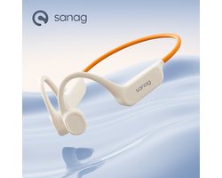 Sanag Bone Conduction Headphone - IPX8 Waterdicht - 32GB Geheugen - Geschikt Voor Zwemmen - 8 Uur Batterijduur - Sport & Fitness - Beige