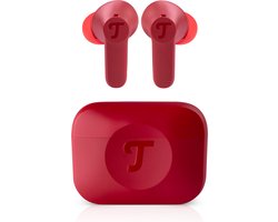 Teufel AIRY TWS 2 - In-ears - Oordopjes - Active Noise Cancelling - Oplaadcase - robijnrood