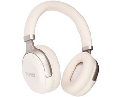 TUNIQ Deep Bass Draadloze Koptelefoon - Bluetooth 5.0 - Noise Cancelling - 40 uur speeltijd - Microfoon - Comfortabele oorkussens - White Gold Edition
