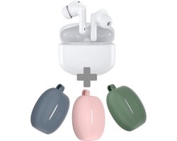 Cazy Draadloze Oordopjes met 3 Kleuren Bescherming – Active Noise Cancelling – 320mAh Oplaadcase – Geschikt voor iPhone & Samsung – Wit