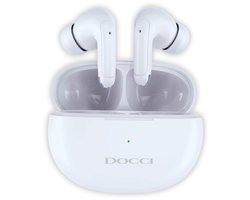 Docci® ANC-Active Noise Cancelling draadloze Oordopjes - Bluetooth Earpods - Draadloze Oortjes - Koptelefoon voor IOS & Android - Draadloze Oordopjes wit