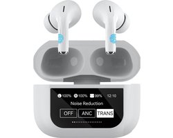 Earbuds pro met scherm, draadloze oordopjes active noice cancellation, Bluetooth oordopjes. Oortjes draadloos, wireless Lifepods Deluxe 1.0 EarPods, ios en Android, air pro 2 inclusief een oplaadsnoertje, oordopjes met scherm