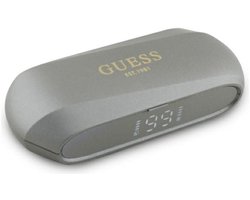 Guess - Bluetooth Headphones / Oordopjes TWS + Charging Dock - Metallic Printed Logo - Taupe