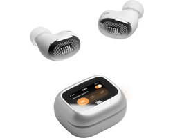 JBL Live Buds 4 – Draadloze Oortjes met Noise Cancelling – Smart Case met Touchscreen - Earbuds Bluetooth – 40 uur – Waterdicht – IP55 - Zilver