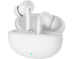 OOQE FLOW MAX - Draadloze Oordopjes - Bluetooth Oordopjes - Oortjes Draadloos - ANC - Lange Batterijduur - Zuiver Geluid - Geschikt voor Samsung en Apple - Geschikt voor Muziek, TV en Laptop - Ergonomisch - Wit