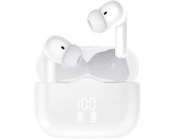 oTronica Draadloze Oordopjes - Active Noise Cancelling (ANC) oortjes - bluetooth - met LED Display - Wit