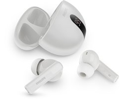 PHILIPS TAT2520WT - TWS oordopjes met display - ANC - IPX4 - multipoint - aanraakbediening - 20 uur afspeeltijd - Werkt in met app - Wit