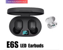 Ronyse® Draadloze Oordopjes Bluetooth 5.3 Hoofdtelefoon - E6S - Touch Control Oordopjes Met Microfoon - Met led percentage indicator - Zwart - Earphone - Koptelefoon - Gaming Headset - Sport Oordopjes