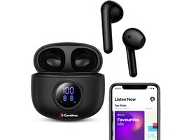 S-Combines Beam 3 - Draadloze Oordopjes - Bluetooth Oordopjes - Bluetooth 5.3 - LED Display - Headset - Earbuds oplaadcase - Geschikt voor Smartphone & Laptop - Zwart