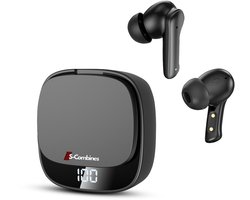 S-Combines Live Pro 2 - Draadloze Oordopjes - Bluetooth - Noise Cancelling ANC+ENC - 35 uur speeltijd - LED Display - Met Microfoon - Zwart