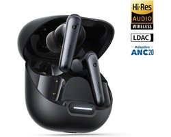 soundcore by Anker Liberty 4 NC Draadloze Oordopjes Zwart - Earbuds - Active Noise Cancelling tot 98.5%, Multipoint Connection, 50 uur accuduur, Bluetooth 5.3, IPX4 spatwaterbestendig, HiRes Certified