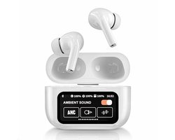 Tech Essentials FlexBeat Met Smart Charging Case - Draadloze Oordopjes - Wit - Bluetooth - Active Noise Cancelling - Sport Oortjes - Hardlopen - Koptelefoon - Muziek - Microfoon