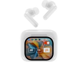 Volkano X-39 Touchscreen TWS Oordopjes - Geavanceerd Draadloos Geluid, Slimme Aanraakbediening & Stijlvol Design - True Wireless NC Earbuds - Stofdichheid, Plenswaterdicht - Wit