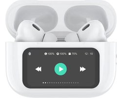 Voltma® AirBeats - Draadloze Bluetooth 5.4 Oordopjes met Touch LED Display - Geluidsdempende In-Ear Oortjes met Active Noise Cancelling ANC - Earbuds Draadloos - 40 Uur Accuduur - 2-Uur Opladen - In-Ear Detectie & Touchbediening - Handsfree - Wit