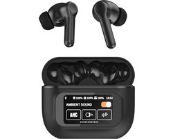 Xssive TWS16 Draadloze Oordopjes met Touch Display - Bluetooth 5.4 - Noise Cancelling - Geschikt voor Apple iPhone Oortjes Draadloos - Zwart