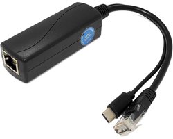 2.5G PoE Splitter Type-C Adapter | 48V PoE naar USB-C 12W Oplader | 2.5Gbps Ethernet | Plug & Play voor Smart Home