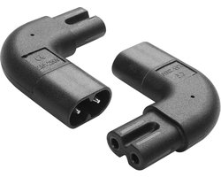 IEC320 C7 to C8 Rectangular YACSEJAO Adapter 250V 2.5A, Picture 8, IEC 320/C7 to C8, 90 Degree Vertical AC Converter for Laptops, Printers, Scanners (Right Angle)