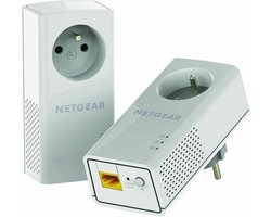 NETGEAR Pack van 2 adapters 2000 Mbit / s - 2 poorten 10/100/1000 RJ45 - Met geïntegreerde plug PLP2000-100FRS
