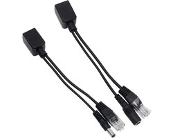 Passieve Power over Ethernet (PoE) Adapter Set Injector en Splitter voor 5V tot 48V