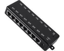 PoE Injector - Power over Ethernet Adapter - Netwerkapparaten Voeden - Passieve Injectie - 14.5 cm - Zwart