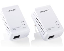 PowerLAN Mini Adapter Kit - PLC Adapters - Netwerk Uitbreiden - 500 Mbps Snelheid - Compact Formaat - Wit