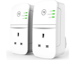 Powerline Adapter Kit - Internet Extender - Netwerk Uitbreiden - Stopcontact Doorlussen - 600 Mbps - Wit