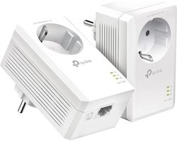 Powerline Adapter met 2 Gigabit Poorten en Uittrekbaar Stopcontact - Tot 1000 Mbps